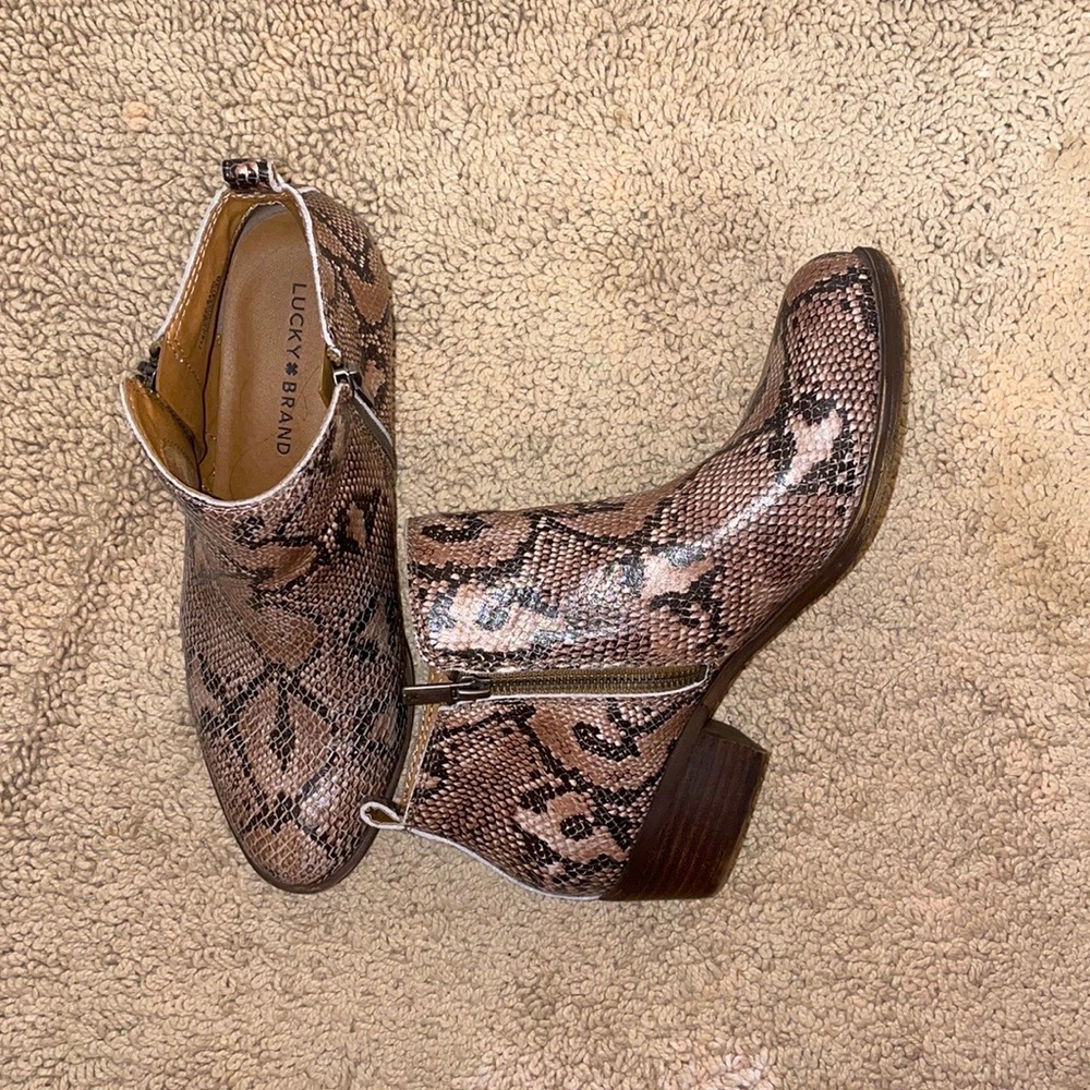 Lucky Brand Bootie Size 8.5 Snake Print